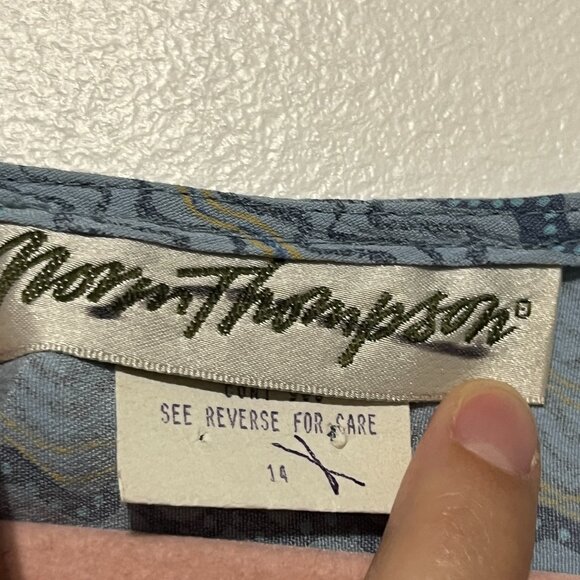 Norm Thompson Womens VTG Maxi Dress Size 14 Blue Printed Coastal Beach Summer - Picture 5 of 7